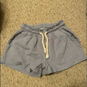 light blue shorts w/ white rope tie